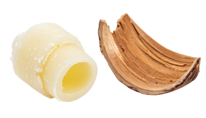 White wax and wood fragment