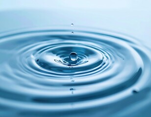 Close-up of water droplets forming concentric ripples