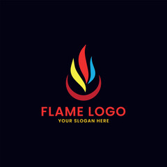 fire flame logo design vector