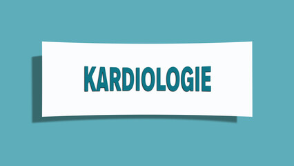 Kardiologie (cardiology) - A card isolated on light green background.