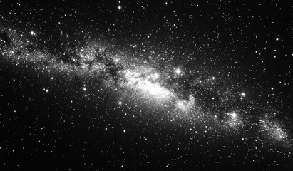 Vast, star-studded celestial expanse in grayscale.