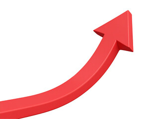 red arrow on white background