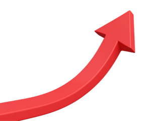 red arrow on white background