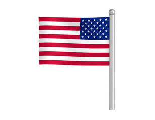 Fototapeta premium american flag waving transparent background 