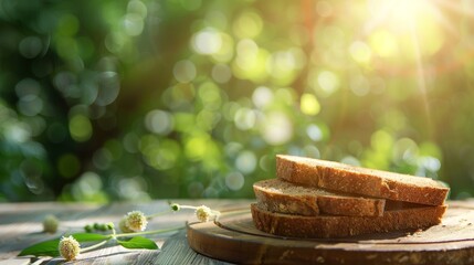 A table with a bunch of bread and herbs on it
