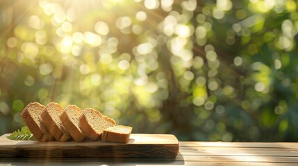 A table with a bunch of bread and herbs on it
