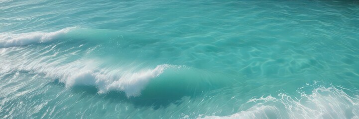Obraz premium Crystal clear turquoise water with gentle wave action and whitecaps , soft, aqua, serene
