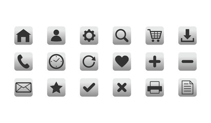 Web icon collection. Media signs and symbols collection. Popular round icons, web and mobile icons. Vector illustration isolated on white background