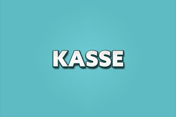 Obraz premium Kasse (Checkout) - A turquoise banner illustration with white text.