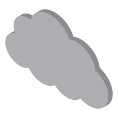 曇　天気　マーク　アイソメトリック　イラスト