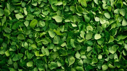 Abundant Green Leaves Background in Lush Forest Setting