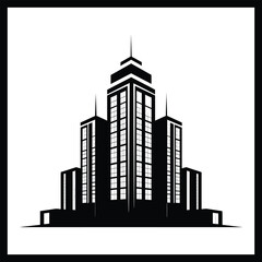 Obraz premium Architectural Model Silhouette Black Clipart