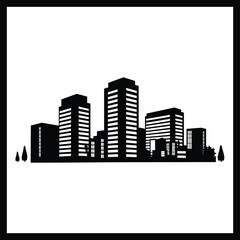 Naklejka premium Building Design Silhouette Clipart