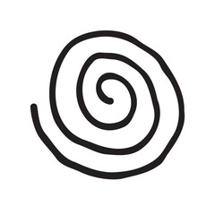 Vector hand drawn sketch doodle spiral isolated on white background