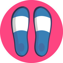 A simple pair of casual sandals, often worn at the beach or pool.