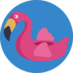 A flamingo standing gracefully in water, symbolizing tropical elegance and leisure.