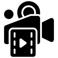 Fototapeta premium movie solid icon