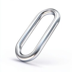 3D Paperclip Icon, smooth and shiny, isolated on white background