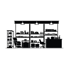 Naklejka premium Store Interior Silhouette Clipart