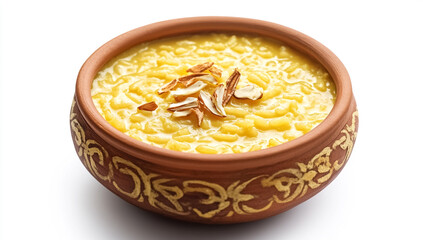 "Warm Kheer in a Traditional Clay Bowl"