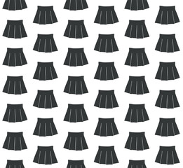 Vector seamless pattern of hand drawn sketch doodle mini skirt isolated on white background