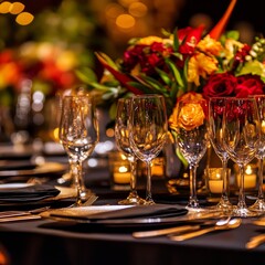 events reception festive holiday party vibrant decor joyful ambiance warm light clear focus premium quality