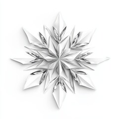 Obraz premium 3D Snowflake Icon, crystalline design, isolated on white background