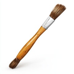 Fototapeta premium 3D Paintbrush Icon, detailed texture, isolated on white background