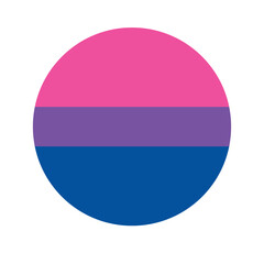 Vector flat round bisexual flag isolated on white background