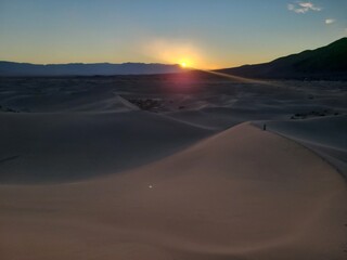 Sunrise on the Mesquite Flat Sand Dunes in Death Valley, California