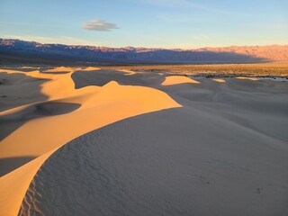 Morning light on the Sand Dunes at Death Valley National Park, California