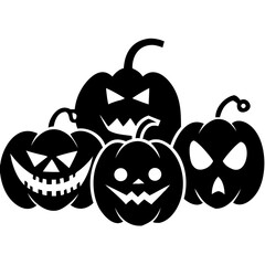 Creative details beautiful Collection of Halloween silhouettes. pumpkins icon Vector Illustration