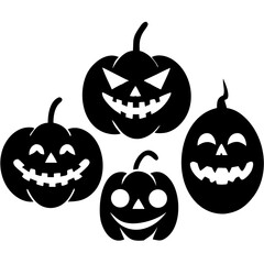Creative details beautiful Collection of Halloween silhouettes. pumpkins icon Vector Illustration