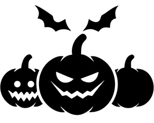 Creative details beautiful Collection of Halloween silhouettes. pumpkins icon Vector Illustration