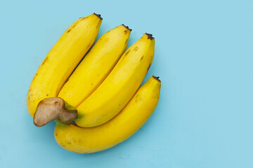 Banana on a blue background.