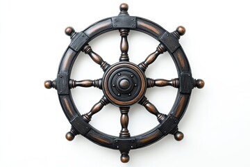 Obraz premium Decorative Wooden Ship's Wheel
