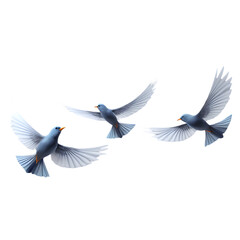 Obraz premium Colorful Abstract Illustration of Bluebirds Flocking in Sunset Sky - Nature-Themed Artwork