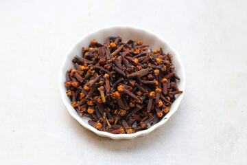 A spice of dried cloves, herbal medicine plant