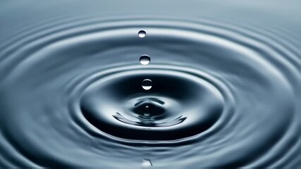 A single drop of water falling into a pool of water - Powered by Adobe