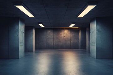 Empty concrete bunker
