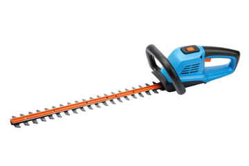 PNG Electric hedge trimmer with blue and black design on white background