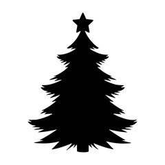 Obraz premium Silhouette Christmas Tree with Star