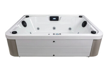 PNG Sleek modern hot tub with built-in speakers and digital controls