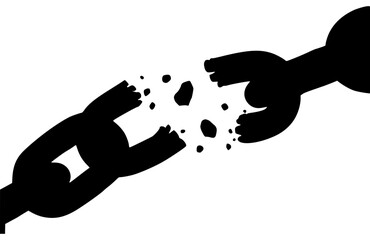 Broken Chain Illustration - Vector Graphic