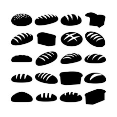 Black Bread Silhouettes - Bakery Icons