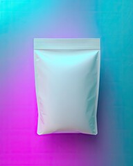 Blank food pouch on vibrant background