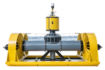 PNG Innovative yellow and gray tidal energy turbine for efficient renewable power generation