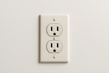 Close-up of a standard American electrical outlet. Unoccupied US power outlet. American socket, duplex electric outlet. U.S. standard. Electric. Power. Electricity. Type A or B wall socket
