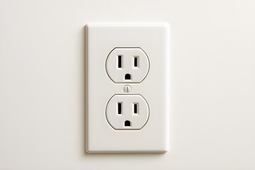 Close-up of a standard American electrical outlet. Unoccupied US power outlet. American socket, duplex electric outlet. U.S. standard. Electric. Power. Electricity. Type A or B wall socket