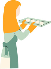 Woman in hijab preparing food